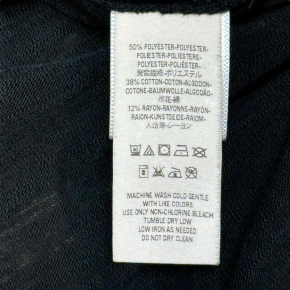 Free People We The Free Sundance Tee Top Black Slouchy V Neck Distressed Size XS - Picture 12 of 13